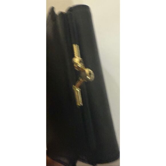 Women's Leather Tri-fold Kisslock Coin Pocket Card Holder Wallet Black OS NWT - Picture 4 of 7